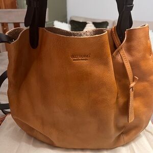 Old Trend island leather tote NWOT brown with black trim
